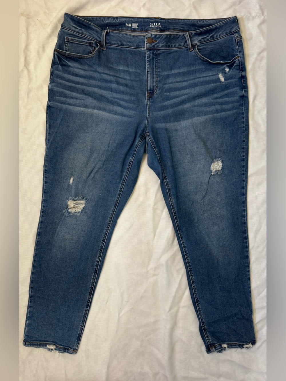 Classic Blue Distressed Women’s Jeans